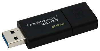 Flash-носитель Kingston 64Gb DataTraveler 100 G3 DT100G3/64GB USB3.0 черный