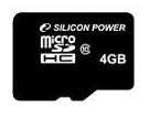 Карта памяти Silicon Power Флеш карта microSD 4Gb Class10 SP004GBSTH010V10