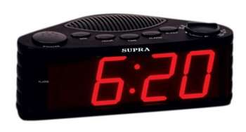 Радиобудильник SUPRA SA-30FM черный с красным