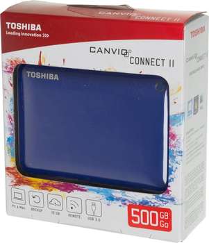 Внешний накопитель Toshiba USB 3.0 500Gb HDTC805EL3AA Canvio Connect II 2.5" синий