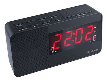 Радиобудильник ROLSEN CR-210 черный LCD проек.изоб. подсв:синяя часы:цифровые AM/FM/УКВ
