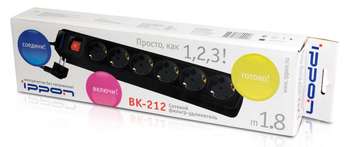 Сетевой фильтр Ippon BK212 1.8м