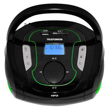 Магнитола TELEFUNKEN TF-SRP3471B черный/зеленый 2Вт/MP3/FM/USB/BT/SD