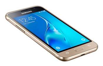 Сотовый телефон Samsung Galaxy J1 SM-J120F 8Gb золотистый моноблок 3G 4G 2Sim 4.5" 480x800 Android 5.1 5Mpix WiFi BT GPS GSM900/1800 GSM1900 TouchSc MP3 FM microSD max128Gb