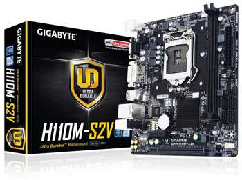 Материнская плата Gigabyte GA-H110M-S2V Soc-1151 Intel H110 2xDDR4 mATX AC`97 8ch GbLAN+VGA+DVI
