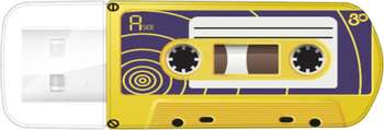 Flash-носитель Verbatim Флеш Диск 32Gb Mini Cassette Edition 49393 USB2.0 желтый/рисунок