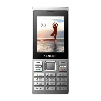 Сотовый телефон KENEKSI Телефон сотовый  X8 Silver, 2.4'' 320x240, up to 16GB flash, 1.3Mpix, 2 Sim, 2G, BT, 800mAh, 89g, 118x49x11 X8 Silver