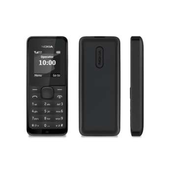 Сотовый телефон Nokia Телефон сотовый 105 DS Black, 1.45'' 128x128, 384KB RAM, 8MB, 2 Sim, 2G, 800mAh, 70g, 107х44х14 A00025708