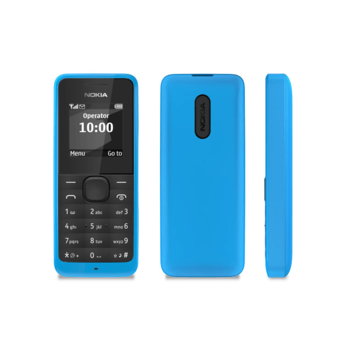 Сотовый телефон Nokia Телефон сотовый 105 DS Cyan, 1.45'' 128x128, 384KB RAM, 8MB, 2 Sim, 2G, 800mAh, 70g, 107х44х14 A00025709