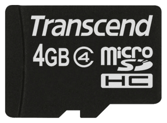 Карта памяти Transcend 4GB microSDHC Class4 w/ adapter TS4GUSDHC4