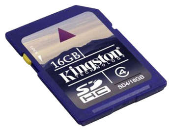 Карта памяти Kingston HC Flash Card  16Gb Class 4 SD4/16GB