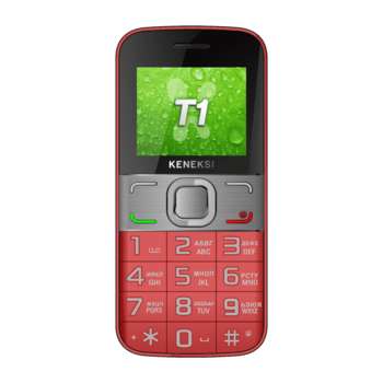 Сотовый телефон KENEKSI Телефон сотовый T1 Red, 2'' 176x220, up to 16GB flash, 0.3Mpix, 2 Sim, 2G, BT, 1000mAh, 97g, 121,8x55,5x13,5 T1 Red