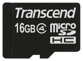 Карта памяти Transcend microSDHC 16Gb Class4  TS16GUSDHC4 + adapter