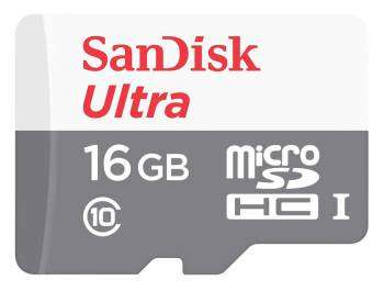 Карта памяти SanDisk microSDHC 16Gb Class10  SDSQUNB-016G-GN3MN Ultra w/o adapter