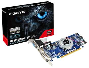 Видеокарта Gigabyte PCI-E GV-R523D3-1GL AMD Radeon R5 230 1024Mb 64bit DDR3 625/1066 DVIx1/HDMIx1/CRTx1 Ret