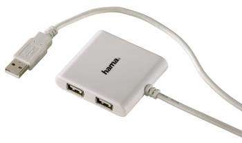 Маршрутизатор Hama Разветвитель USB 2.0  Square1:4 4порт. белый