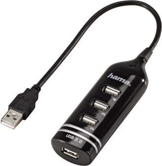 Маршрутизатор Hama USB 2.0  00039776 4порт. черный