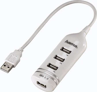 Маршрутизатор Hama USB 2.0 Round1:4 4порт. белый