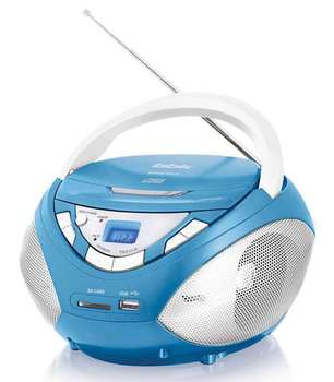 Магнитола BBK BX108U голубой/серебристый 4Вт/CD/CDRW/MP3/FM/USB/SD