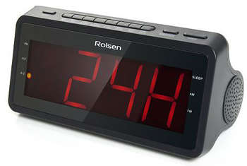 Радиобудильник ROLSEN CR-140 черный LED подсв:красная часы:цифровые AM/FM/SW