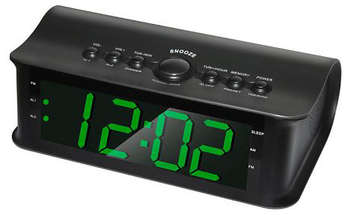 Радиобудильник ROLSEN CR-182 черный LCD подсв:зеленая часы:цифровые AM/FM