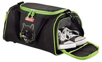 Школьный рюкзак STEP BY STEP спортивная Wild Cat полиэстер черный/зеленый