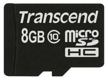 Карта памяти Transcend Флеш карта SDHC 8Gb Class10  TS8GUSDC10 w/o adapter