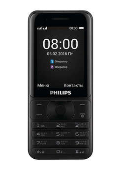 Сотовый телефон Philips Мобильный телефон  Xenium E181 черный моноблок 2Sim 2.4" 240x320 0.3Mpix BT GSM900/1800 GSM1900 MP3 FM microSD max32Gb