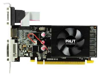 Видеокарта Palit VGA  NVIDIA GeForce GT 610, 2Gb GDDR364-bit, PCI-Ex16 3.0,  DVI, HDMI, VGA, 1-slot cooler, Retail, PA-GT610-2GD3 NEAT6100HD46-1196F