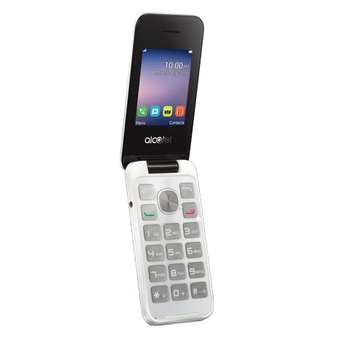 Сотовый телефон ALCATEL Мобильный телефон  OneTouch 2051D белый раскладной 2Sim 2.4" 240x320 2Mpix BT GSM900/1800 GSM1900 FM microSD max32Gb