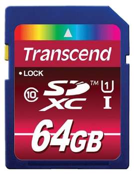 Карта памяти Transcend 64GB XC Class10 UHS-I, 600X