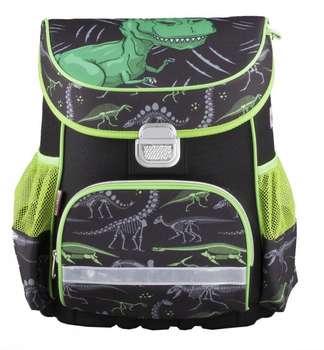 Школьный рюкзак Hama Ранец  DINO черный/зеленый