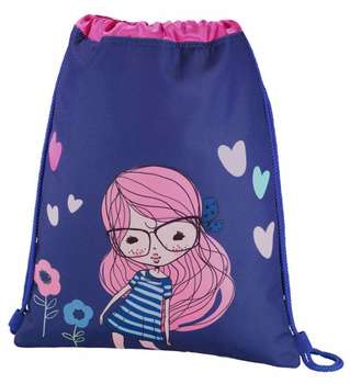 Школьный рюкзак Hama для обуви  Pretty girl синий/розовый