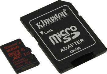 Карта памяти Kingston Флеш карта microSDXC 128Gb Class10  SDCA3/128GB + adapter