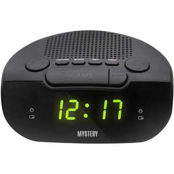 Радиобудильник MYSTERY MCR-21 черный LCD подсв:зеленая часы:цифровые FM