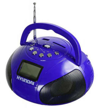 Магнитола HYUNDAI АудиоH-PAS100 фиолетовый 6Вт/MP3/FM/USB/SD