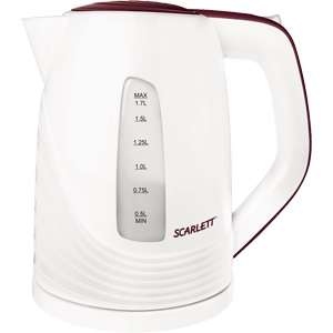 Чайник/Термопот SCARLETT Чайник электрический  SC-EK18P36 1.7л. 2200Вт белый/бордовый