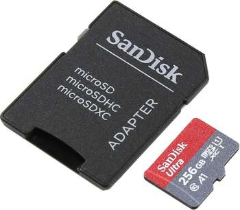 Карта памяти SanDisk microSDXC 256Gb Class10 SDSQUAR-256G-GN6MA Ultra + adapter