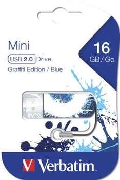 Flash-носитель Verbatim Флеш Диск 16Gb Mini Graffiti Edition 49412 USB2.0 синий/рисунок