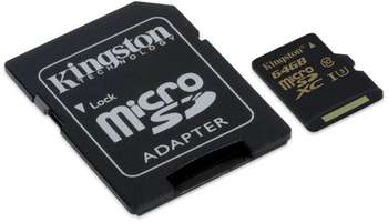 Карта памяти Флеш карта microSDXC 64Gb Class10 Kingston SDCG/64GB + adapter
