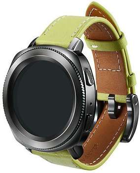Умные часы, браслет Samsung Ремешок  Galaxy Gear Sport Classic Leather оливковый