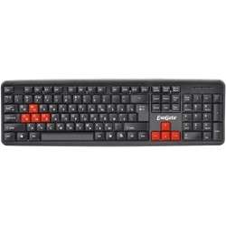 Клавиатура EXEGATE EX264080RUS LY-403, <USB, черная, 105кл, Enter большой, 8 красных клавиш> Color box
