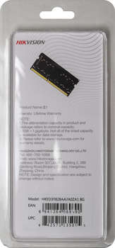 Оперативная память HIKVISION Память DDR3L 8Gb 1600MHz HKED3082BAA2A0ZA1/8G RTL PC3-12800 CL11 SO-DIMM 204-pin 1.35В Ret