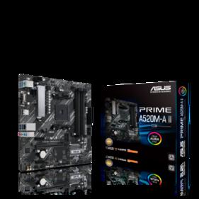 Материнская плата ASUS PRIME A520M-A II/CSM Soc-AM4 AMD A520 4xDDR4 mATX AC`97 8ch GbLAN RAID+VGA+HDMI+DP