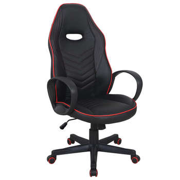 Игровое кресло BRABIX Кресло компьютерное "Flame GM-004", экокожа, черное/красное, 532499