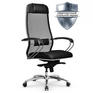 Кресло, стул Метта Кресло офисное "SAMURAI" SL-1.04, сверхпрочная ткань-сетка/экокожа, черное