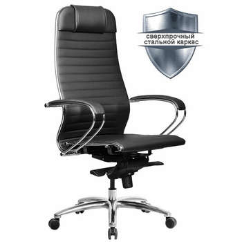 Кресло, стул Метта Кресло офисное "SAMURAI" K-1.04, экокожа, черное