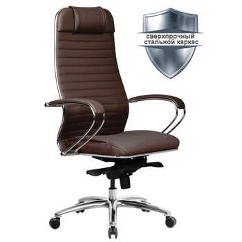 Кресло, стул Метта Кресло офисное "SAMURAI" KL-1.04, экокожа, темно-коричневое