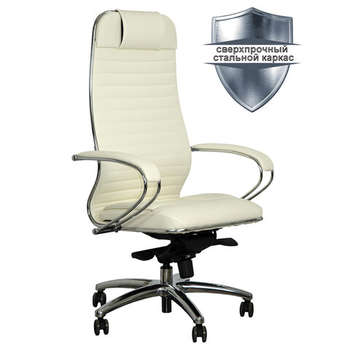 Кресло, стул Метта Кресло офисное "SAMURAI" KL-1.04, экокожа, бежевое