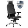 Кресло, стул Метта Кресло офисное "SAMURAI" KL-3.04, с подголовником, экокожа, черное